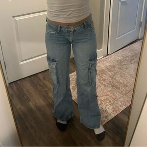 Zara Light Blue Cargo Jeans